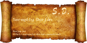 Seregély Dorián névjegykártya